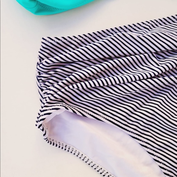 CUPSHE Women's Ruched High Waisted Bikini Set O Ring Two Piece Bathing Suit Med - Picture 7 of 8